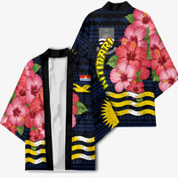 Kiribati Kimono Tropical Pink Hibiscus Flowers Polynesian Tribal TS04 - Polynesian Pride