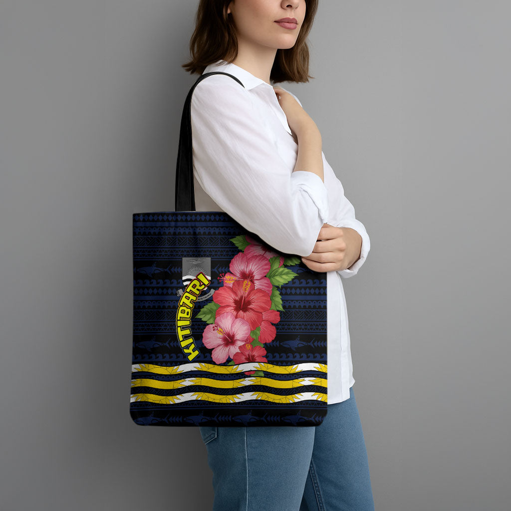 Kiribati Tote Bag Tropical Pink Hibiscus Flowers Polynesian Tribal TS04 - Polynesian Pride