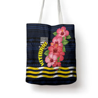 Kiribati Tote Bag Tropical Pink Hibiscus Flowers Polynesian Tribal TS04 - Polynesian Pride