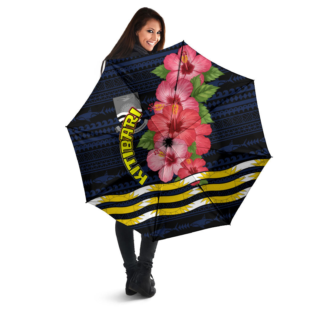 Kiribati Umbrella Tropical Pink Hibiscus Flowers Polynesian Tribal TS04 - Polynesian Pride
