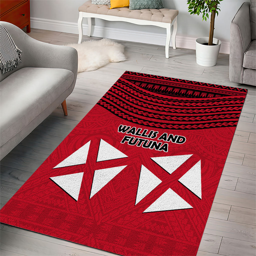 Wallis And Futuna Area Rug Polynesian Tattoo Flag Map