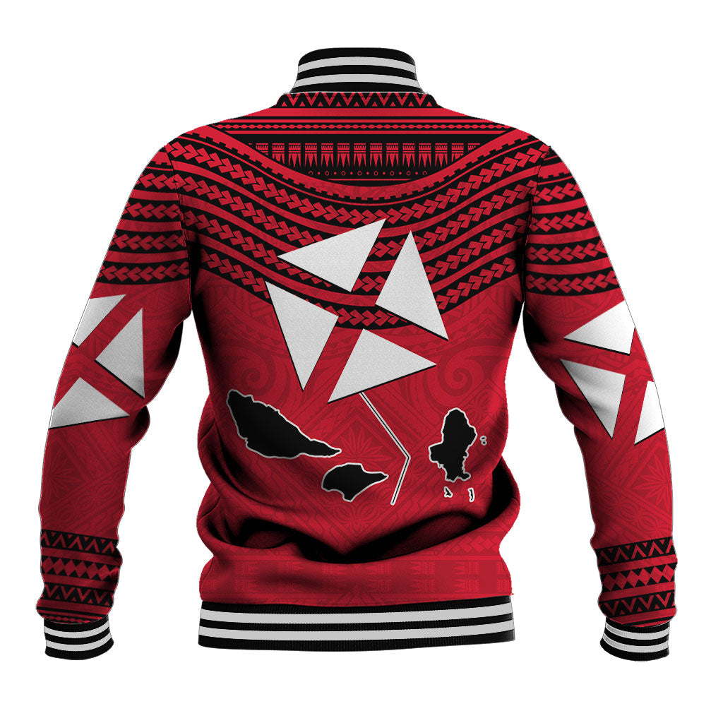 Wallis And Futuna Baseball Jacket Polynesian Tattoo Flag Map
