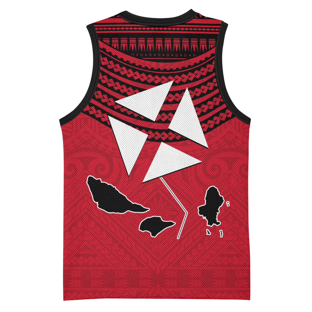 Wallis And Futuna Basketball Jersey Polynesian Tattoo Flag Map