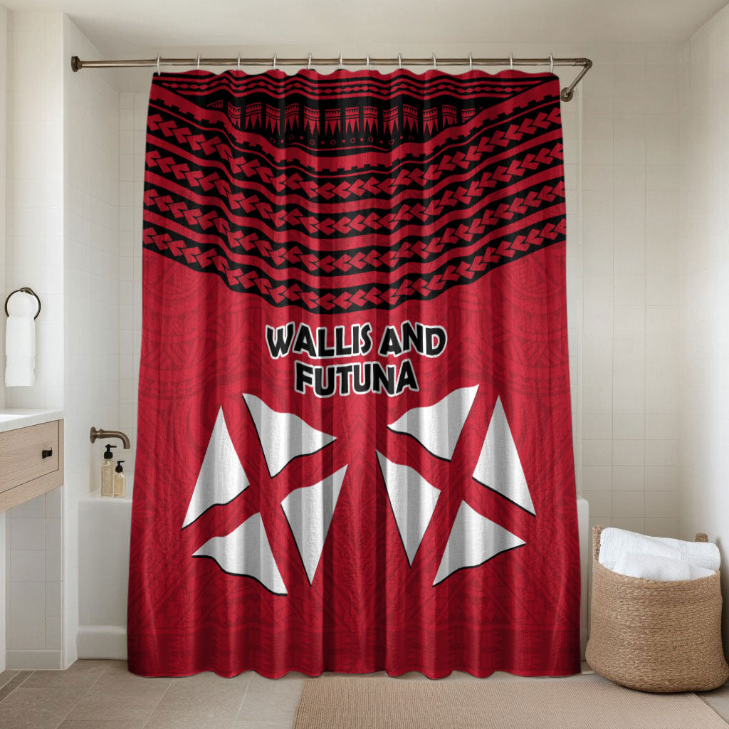 Wallis And Futuna Bathroom Set Polynesian Tattoo Flag Map
