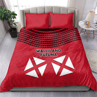 Wallis And Futuna Bedding Set Polynesian Tattoo Flag Map