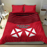 Wallis And Futuna Bedding Set Polynesian Tattoo Flag Map
