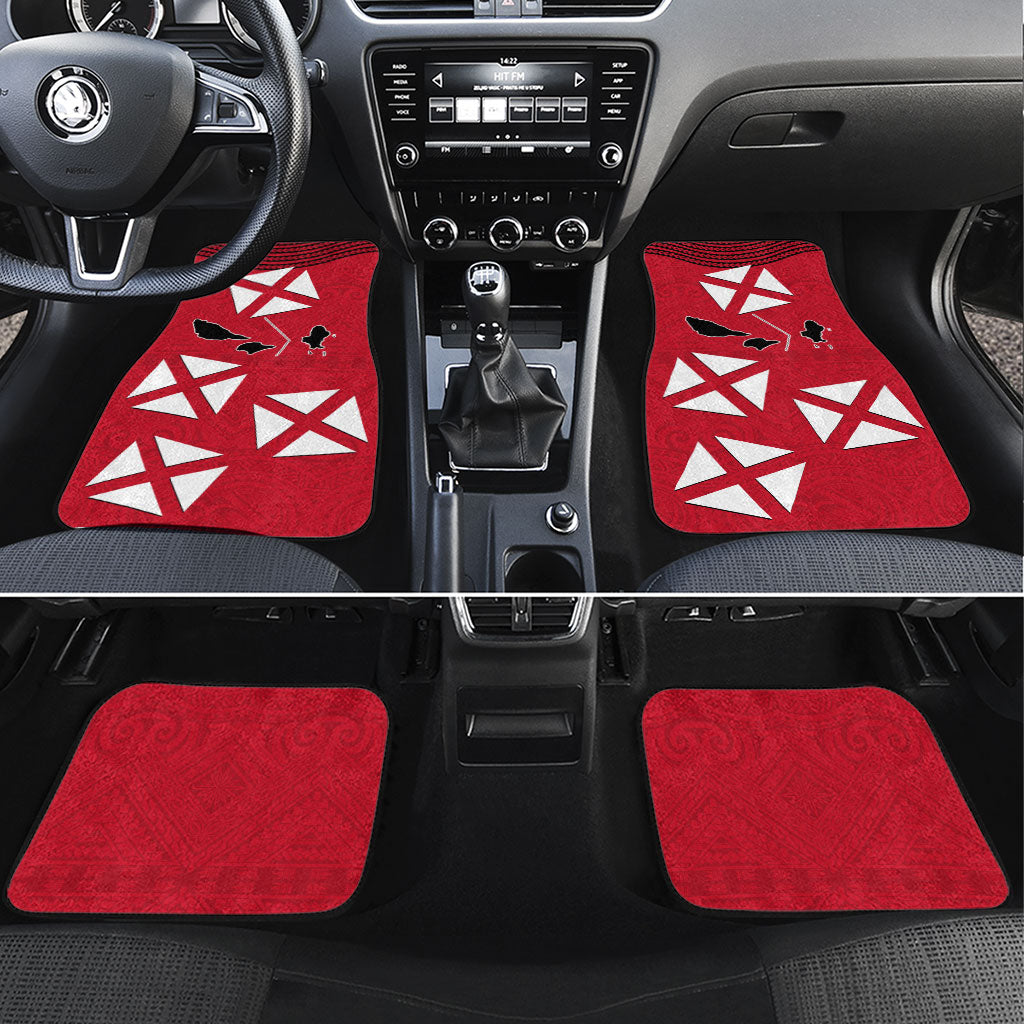 Wallis And Futuna Car Mats Polynesian Tattoo Flag Map