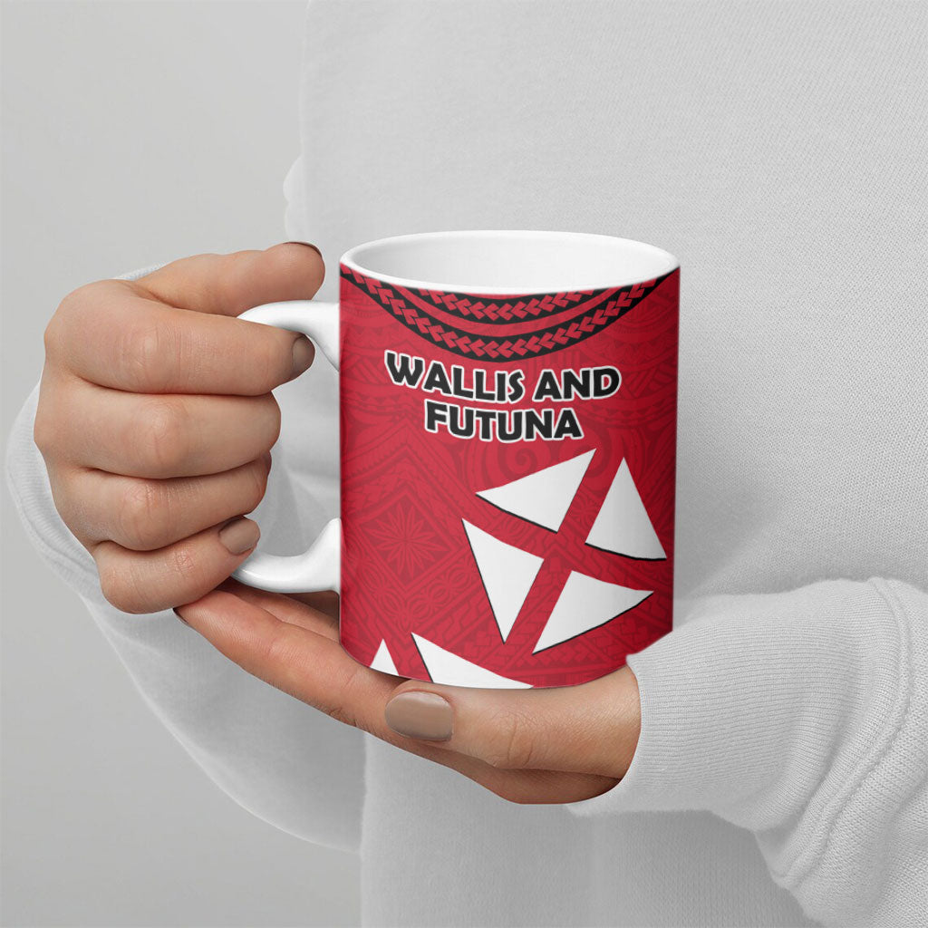 Wallis And Futuna Ceramic Mug Polynesian Tattoo Flag Map