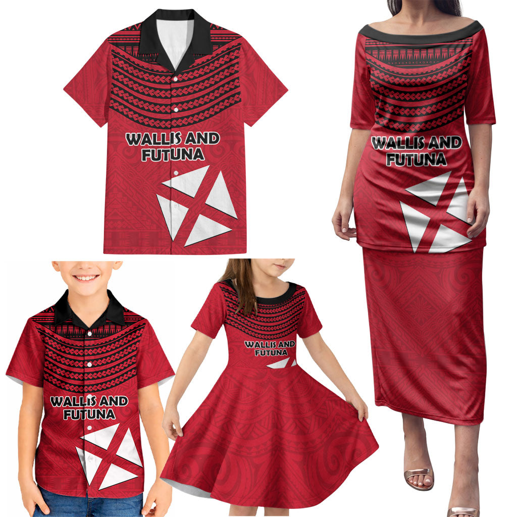 Wallis And Futuna Family Matching Puletasi and Hawaiian Shirt Polynesian Tattoo Flag Map TS04 - Polynesian Pride