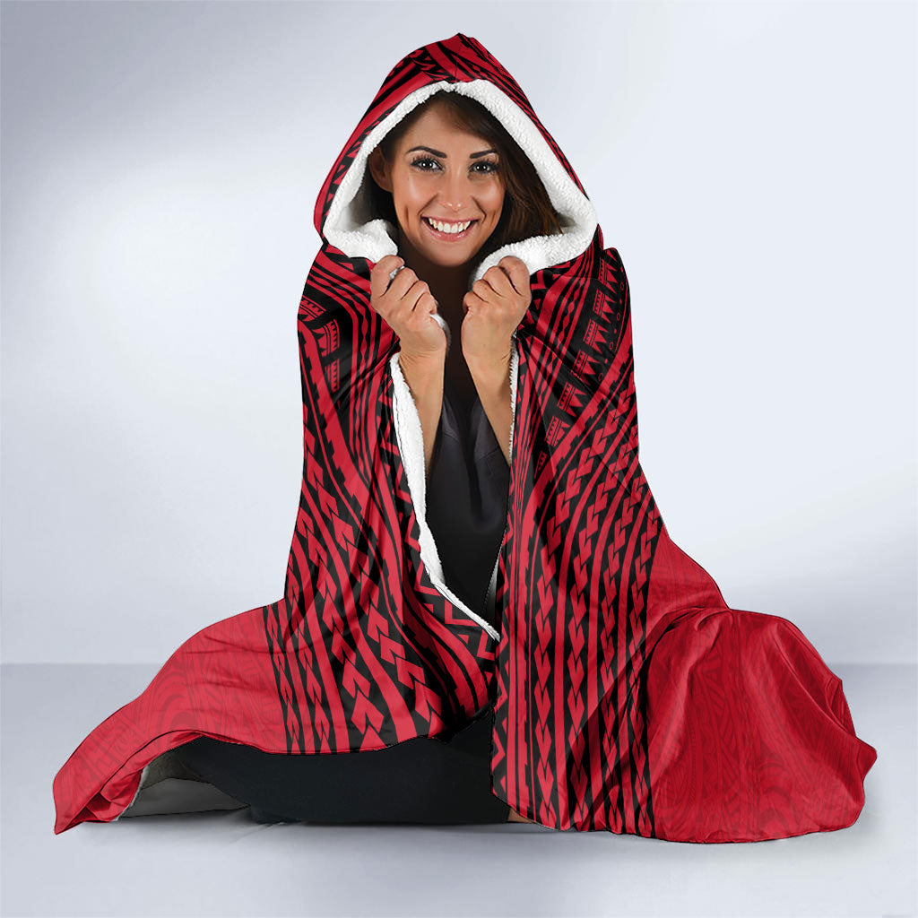 Wallis And Futuna Hooded Blanket Polynesian Tattoo Flag Map