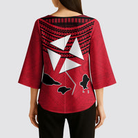Wallis And Futuna Kimono Sleeve Blouse Polynesian Tattoo Flag Map