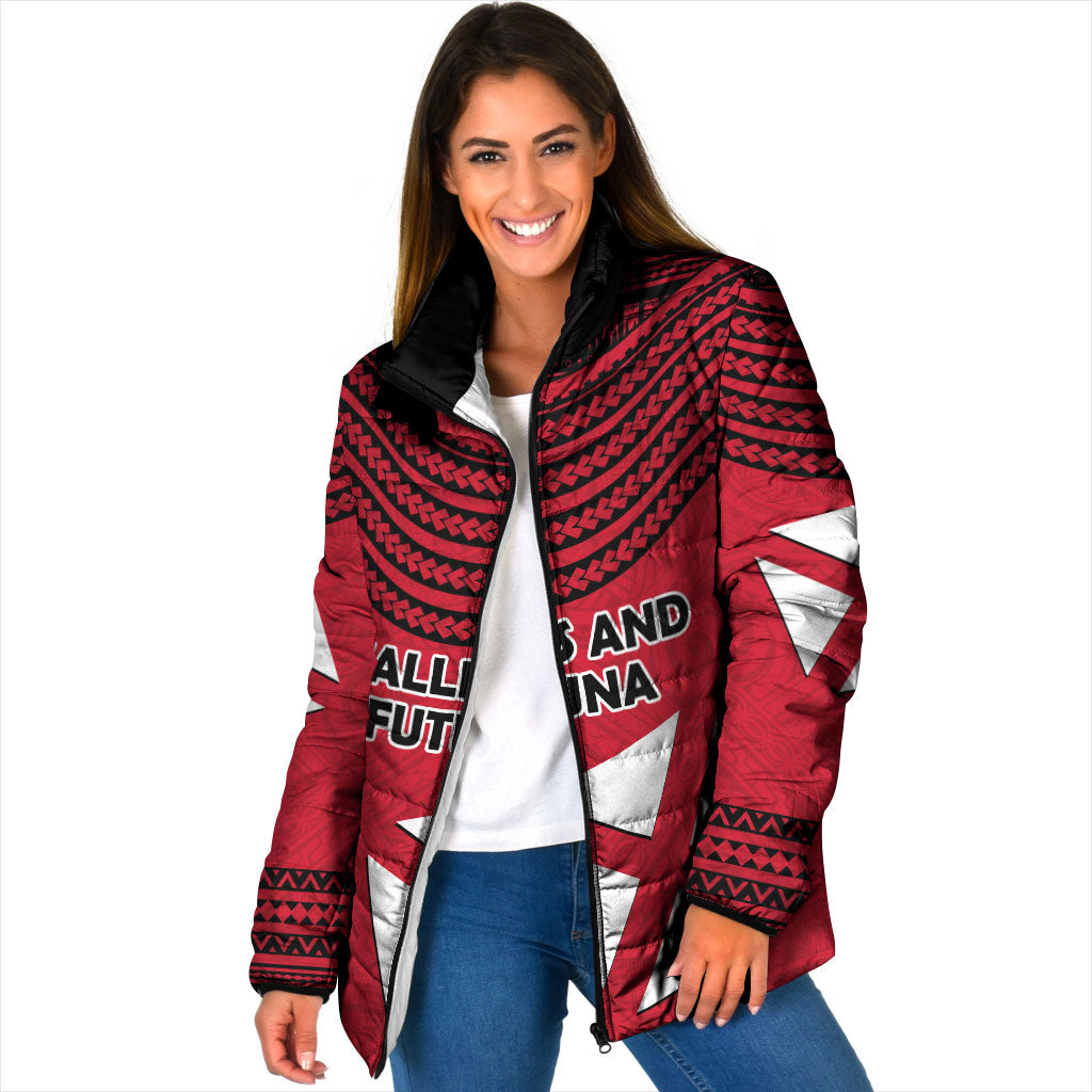 Wallis And Futuna Padded Jacket Polynesian Tattoo Flag Map