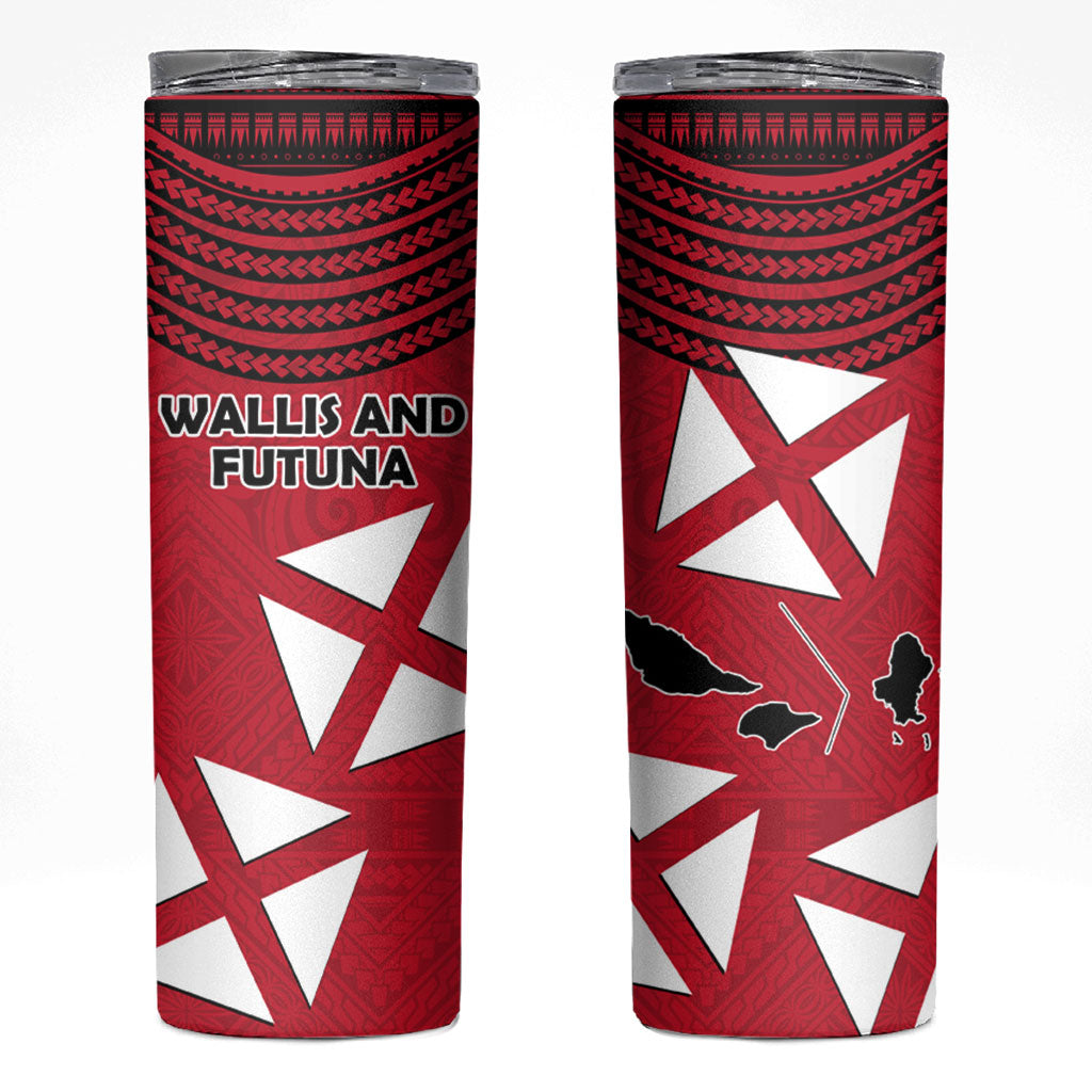 Wallis And Futuna Skinny Tumbler Polynesian Tattoo Flag Map