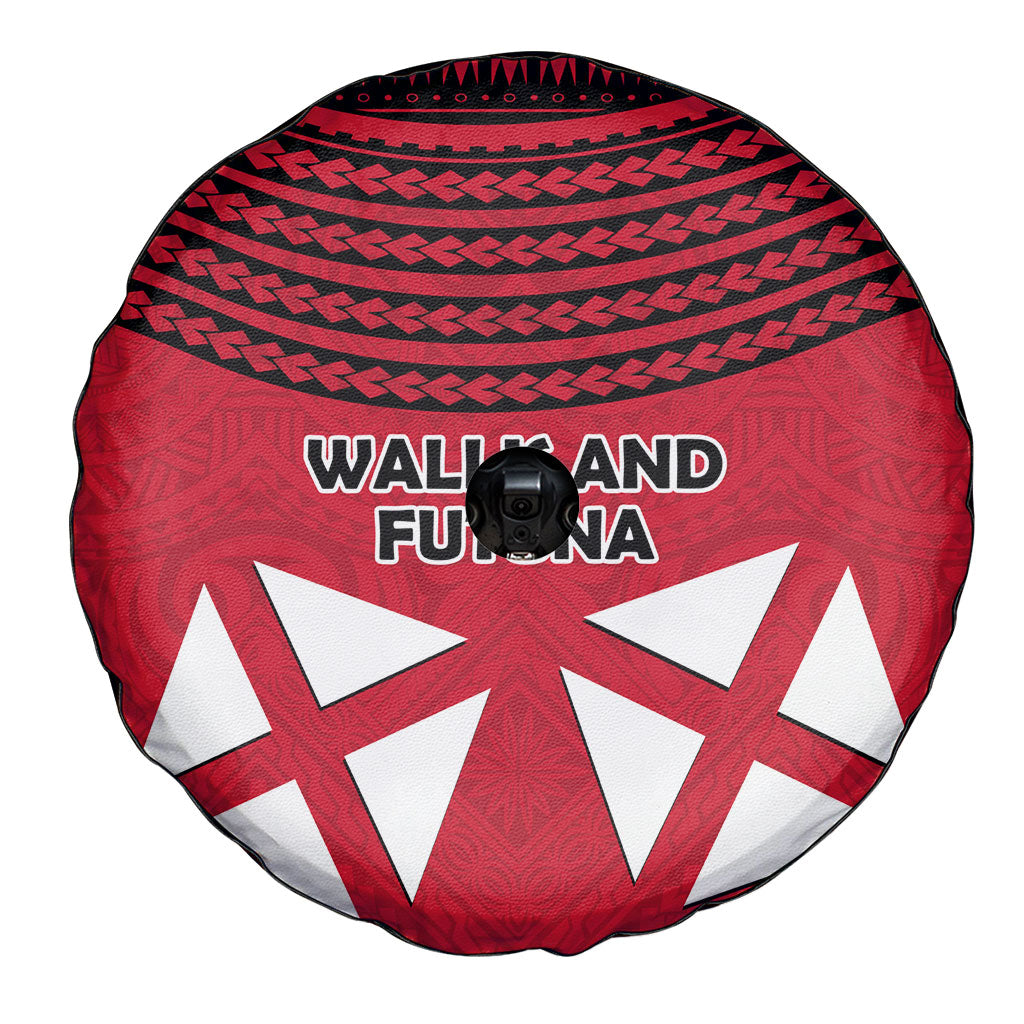 Wallis And Futuna Spare Tire Cover Polynesian Tattoo Flag Map