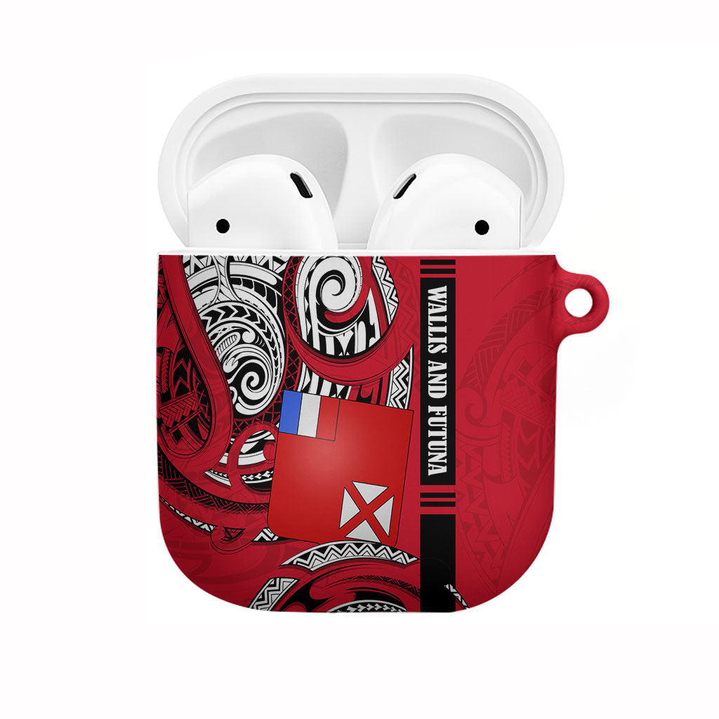 Wallis And Futuna AirPods Case Tribal Polynesian Tattoo Flag Motif