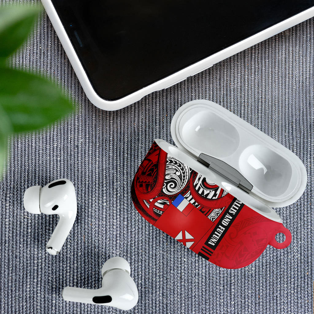 Wallis And Futuna AirPods Case Tribal Polynesian Tattoo Flag Motif