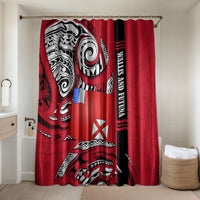 Wallis And Futuna Bathroom Set Tribal Polynesian Tattoo Flag Motif