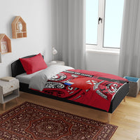 Wallis And Futuna Bedding Set Tribal Polynesian Tattoo Flag Motif