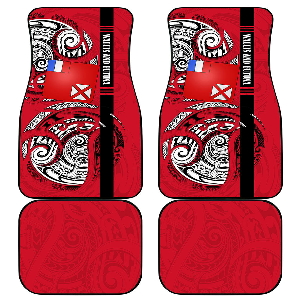 Wallis And Futuna Car Mats Tribal Polynesian Tattoo Flag Motif