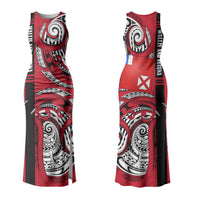Wallis And Futuna Couples Matching Tank Maxi Dress and Hawaiian Shirt Tribal Polynesian Tattoo Flag Motif
