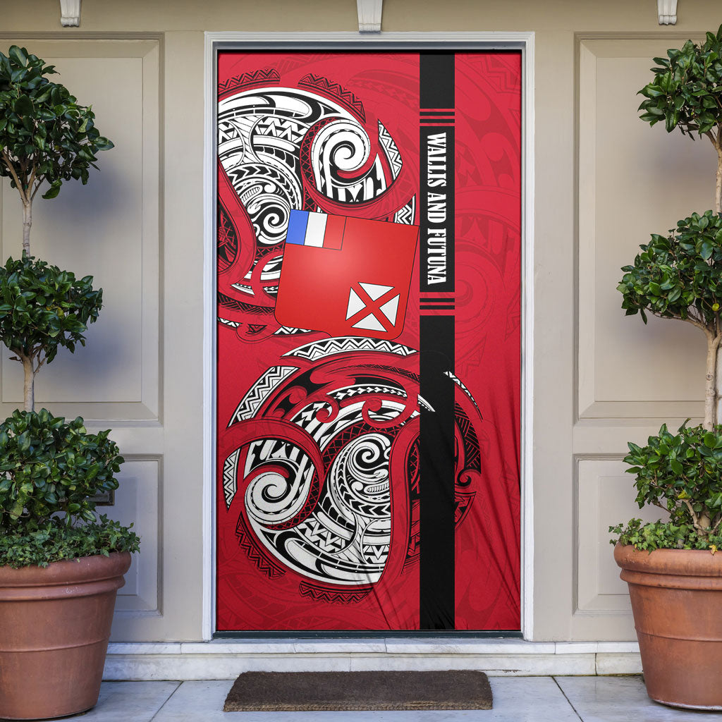 Wallis And Futuna Door Cover Tribal Polynesian Tattoo Flag Motif