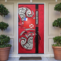 Wallis And Futuna Door Cover Tribal Polynesian Tattoo Flag Motif