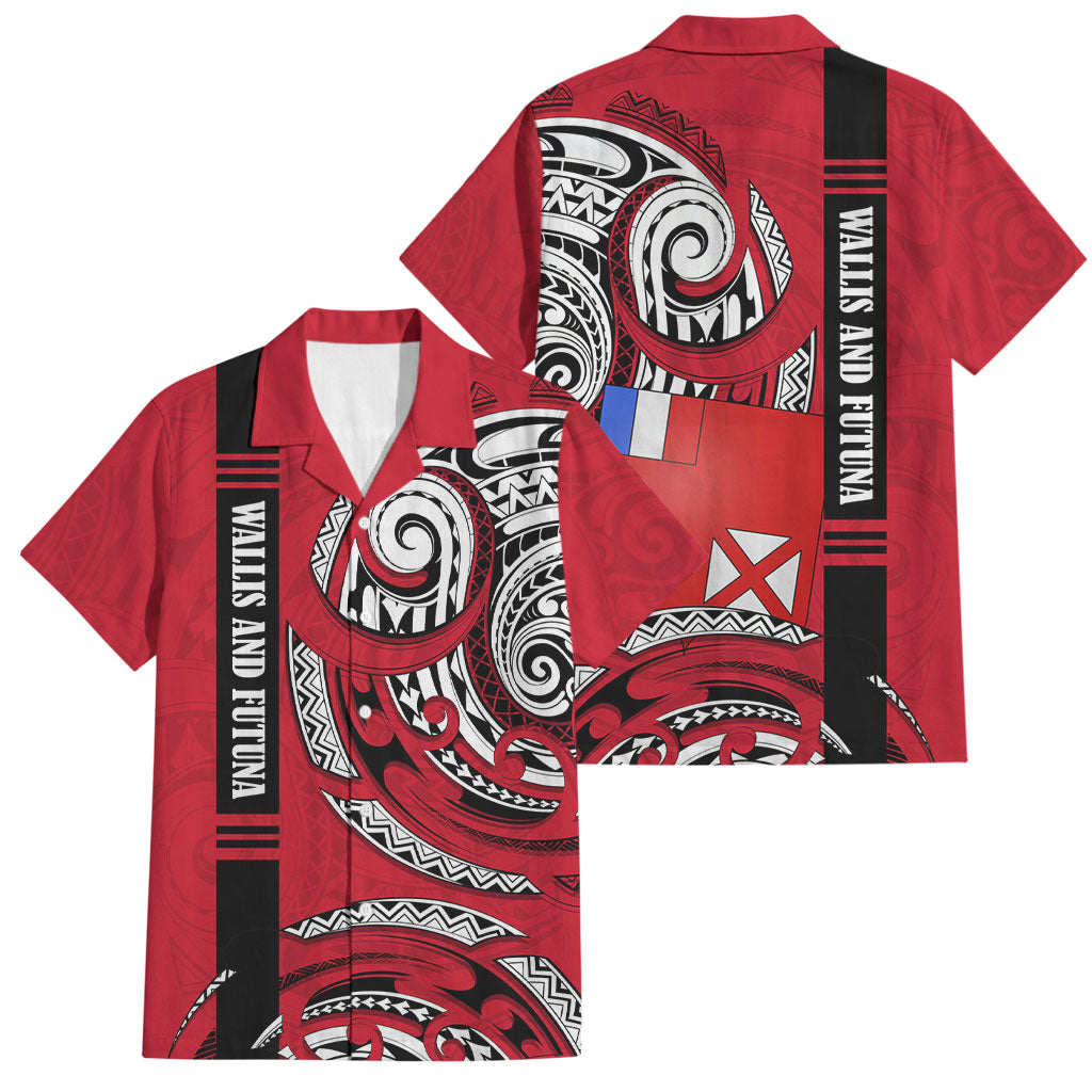 Wallis And Futuna Family Matching Long Sleeve Bodycon Dress and Hawaiian Shirt Tribal Polynesian Tattoo Flag Motif