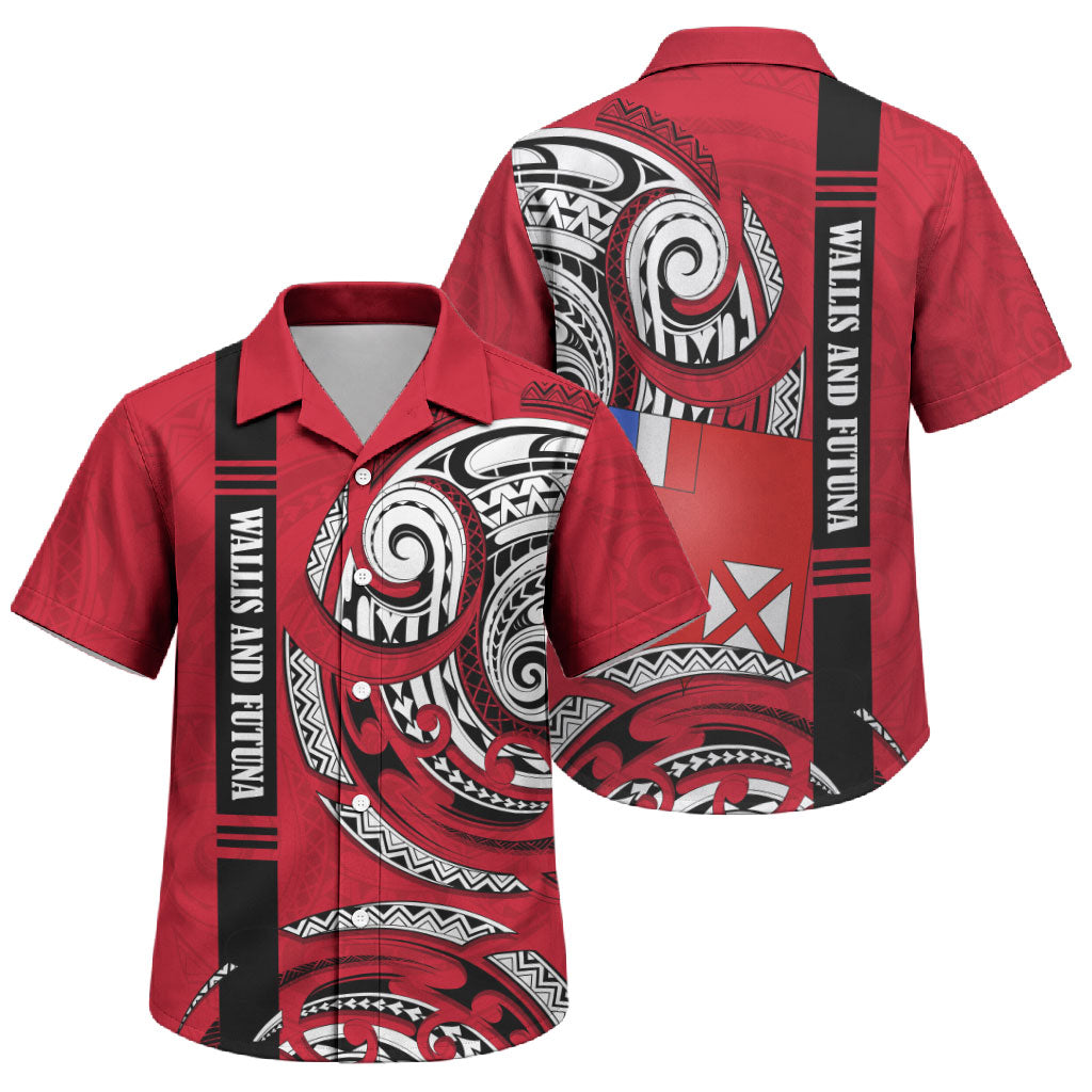 Wallis And Futuna Family Matching Summer Maxi Dress and Hawaiian Shirt Tribal Polynesian Tattoo Flag Motif