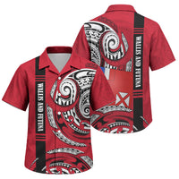 Wallis And Futuna Family Matching Summer Maxi Dress and Hawaiian Shirt Tribal Polynesian Tattoo Flag Motif