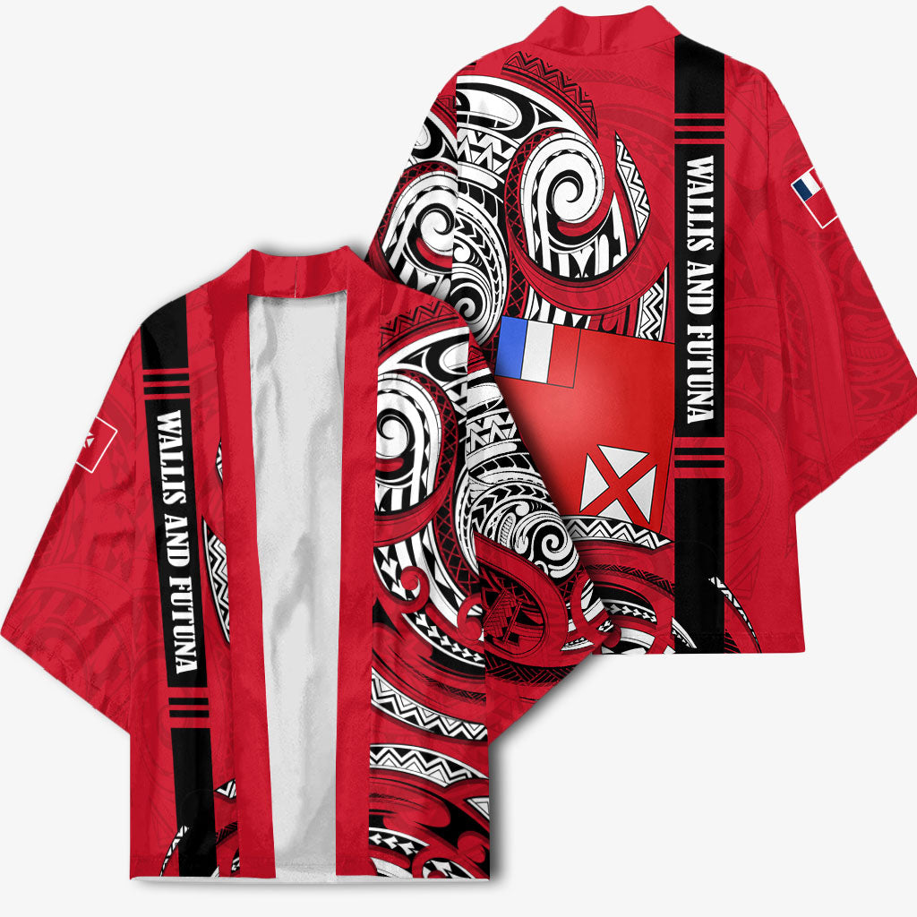 Wallis And Futuna Kimono Tribal Polynesian Tattoo Flag Motif