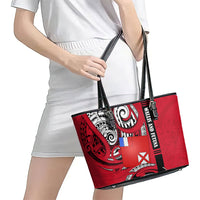 Wallis And Futuna Leather Tote Bag Tribal Polynesian Tattoo Flag Motif