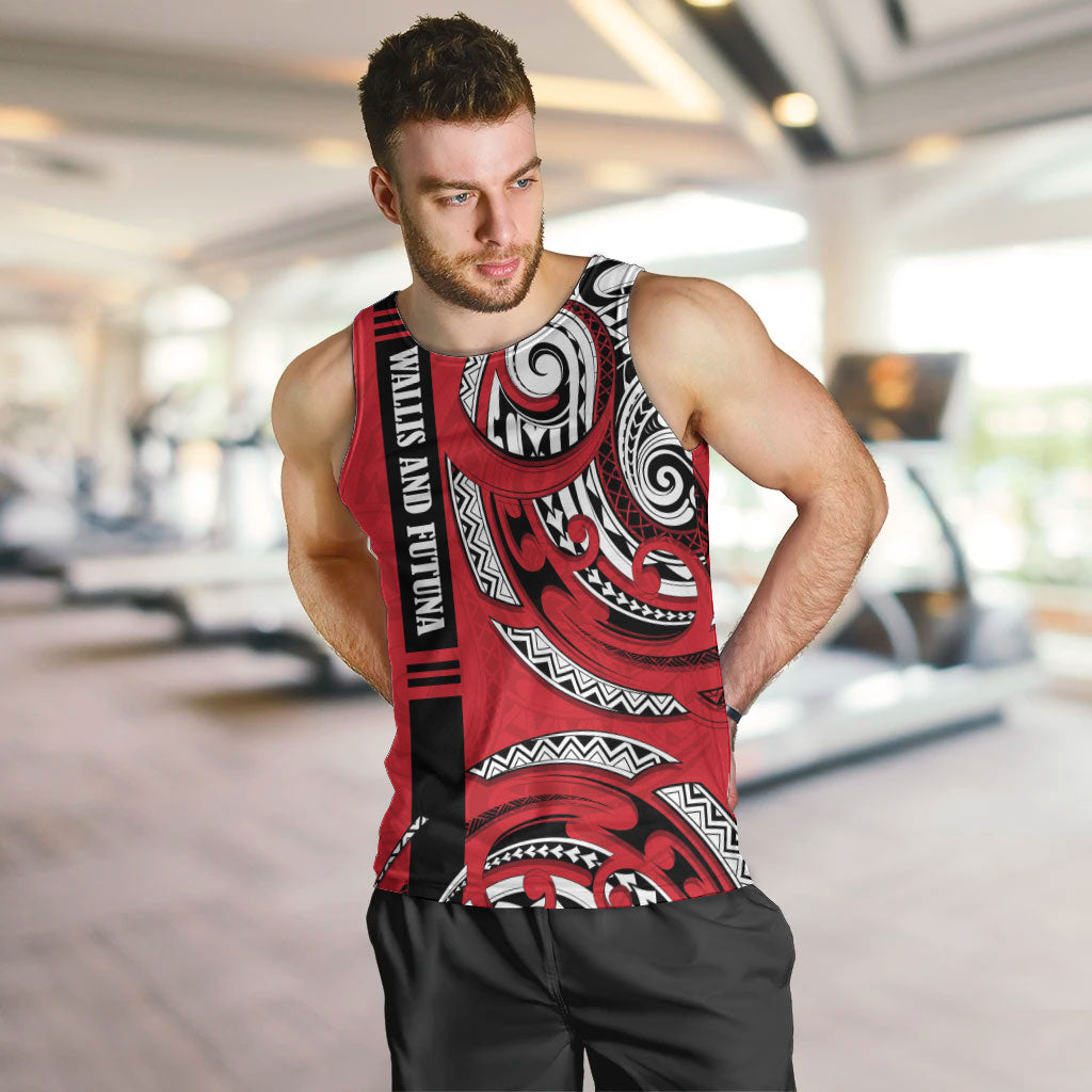 Wallis And Futuna Men Tank Top Tribal Polynesian Tattoo Flag Motif