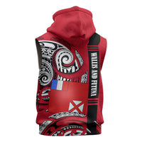 Wallis And Futuna Sleeveless Hoodie Tribal Polynesian Tattoo Flag Motif