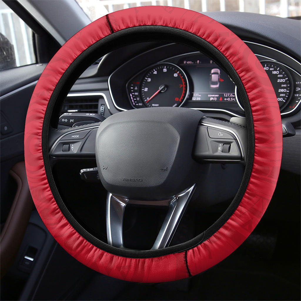 Wallis And Futuna Steering Wheel Cover Tribal Polynesian Tattoo Flag Motif