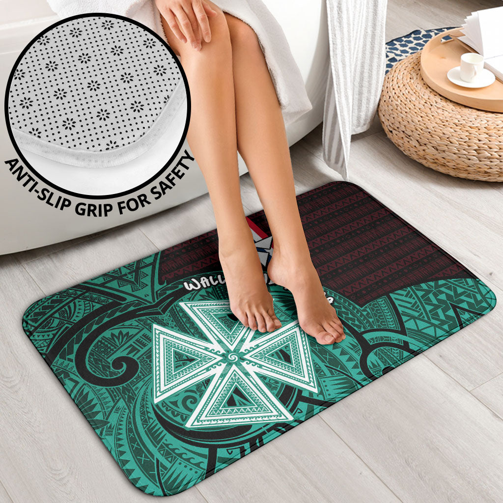 Wallis And Futuna Bathroom Set Tribal Polynesian Tattoo Heritage Cross Flag