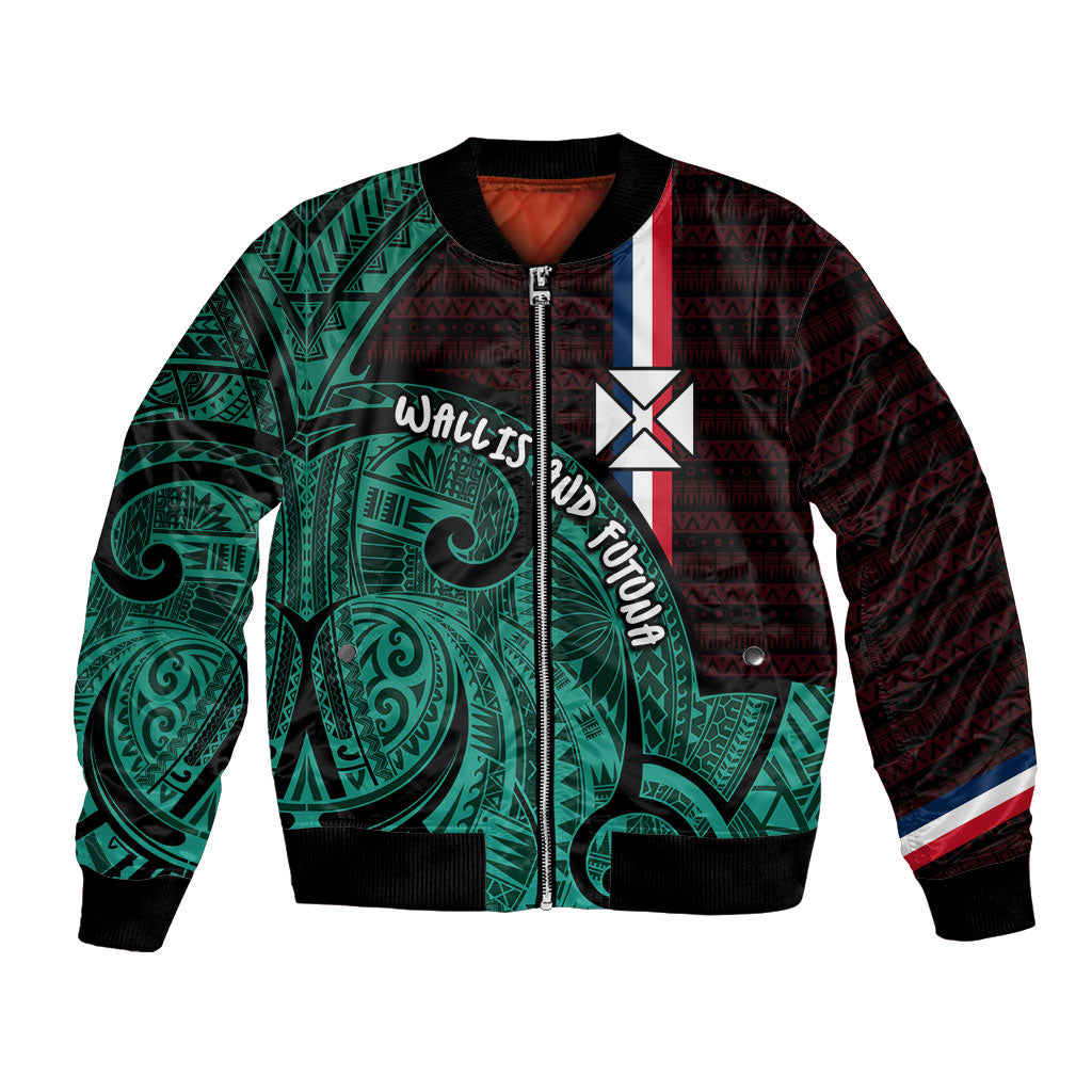 Wallis And Futuna Bomber Jacket Tribal Polynesian Tattoo Heritage Cross Flag