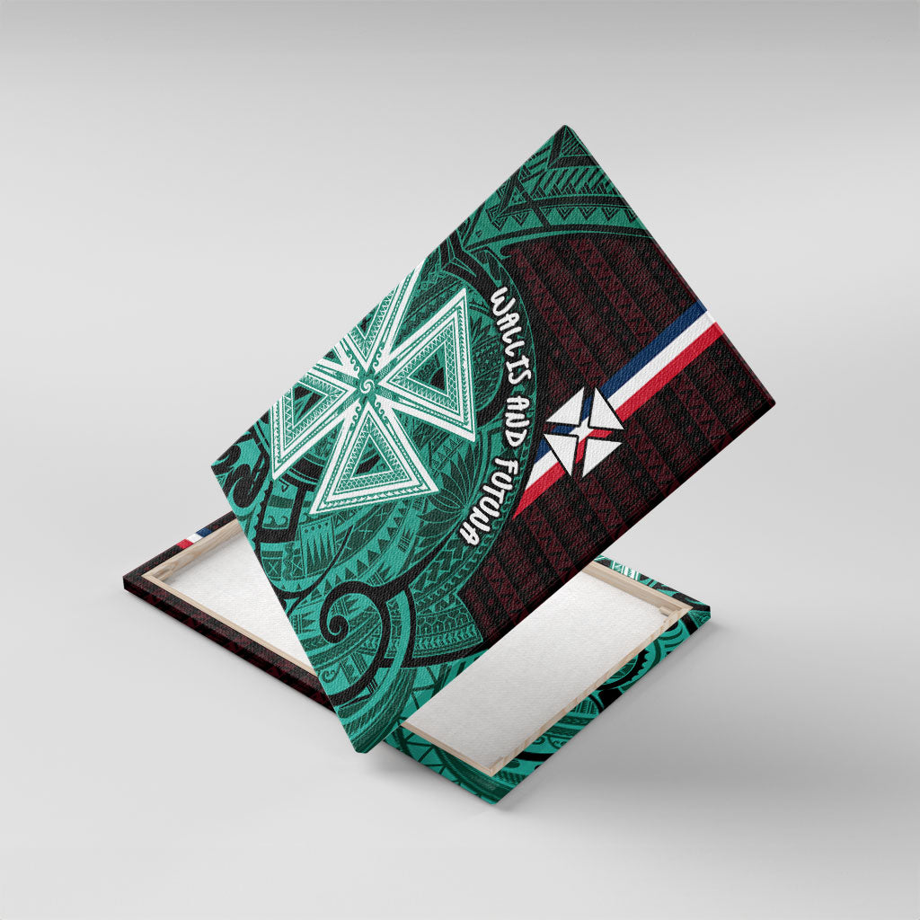 Wallis And Futuna Canvas Wall Art Tribal Polynesian Tattoo Heritage Cross Flag