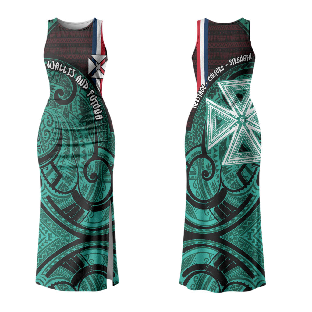 Wallis And Futuna Family Matching Tank Maxi Dress and Hawaiian Shirt Tribal Polynesian Tattoo Heritage Cross Flag