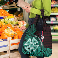 Wallis And Futuna Grocery Bag Tribal Polynesian Tattoo Heritage Cross Flag