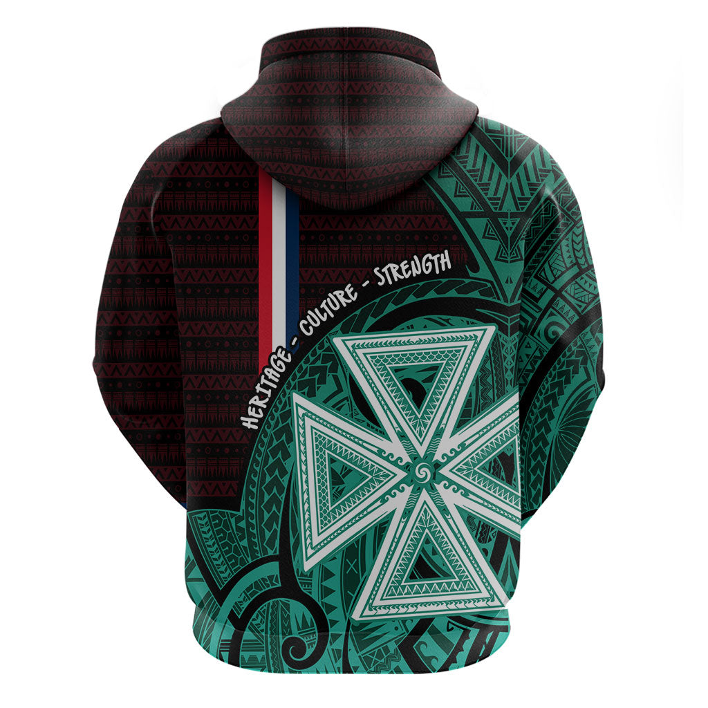 Wallis And Futuna Hoodie Tribal Polynesian Tattoo Heritage Cross Flag