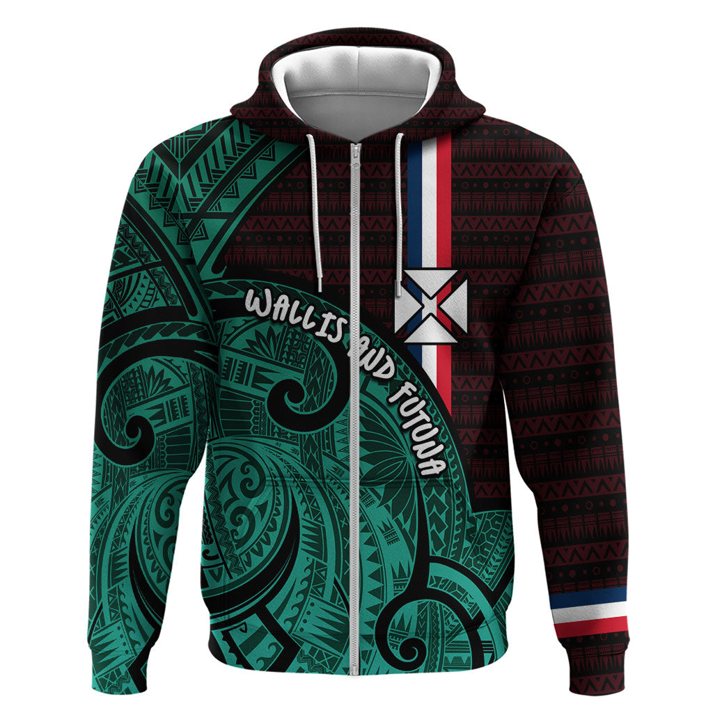 Wallis And Futuna Hoodie Tribal Polynesian Tattoo Heritage Cross Flag