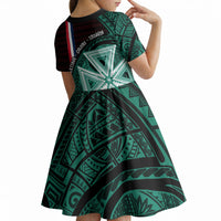 Wallis And Futuna Kid Short Sleeve Dress Tribal Polynesian Tattoo Heritage Cross Flag
