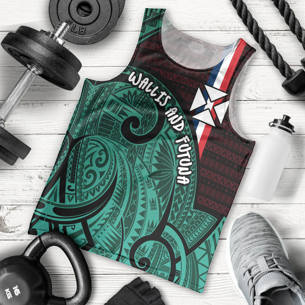 Wallis And Futuna Men Tank Top Tribal Polynesian Tattoo Heritage Cross Flag