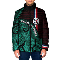 Wallis And Futuna Padded Jacket Tribal Polynesian Tattoo Heritage Cross Flag