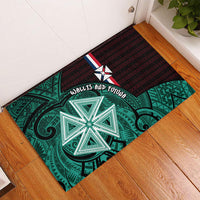 Wallis And Futuna Rubber Doormat Tribal Polynesian Tattoo Heritage Cross Flag