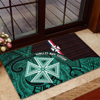 Wallis And Futuna Rubber Doormat Tribal Polynesian Tattoo Heritage Cross Flag