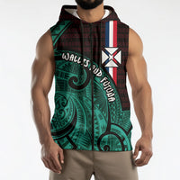 Wallis And Futuna Sleeveless Zip Hoodie Tribal Polynesian Tattoo Heritage Cross Flag