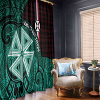 Wallis And Futuna Window Curtain Tribal Polynesian Tattoo Heritage Cross Flag