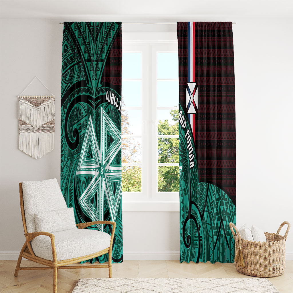 Wallis And Futuna Window Curtain Tribal Polynesian Tattoo Heritage Cross Flag