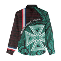 Wallis And Futuna Women Casual Shirt Tribal Polynesian Tattoo Heritage Cross Flag